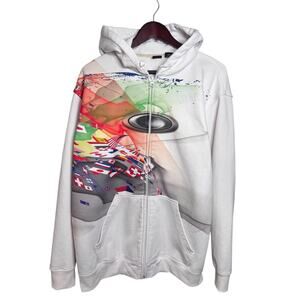 RARE Oakley Canada Zip Up Hoodie 2010 Vancouver Olympics "Global" hoodie Men XL